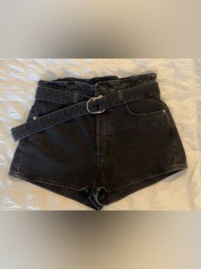 Divided (H&M) Black Belted Denim Shorts - Size 8